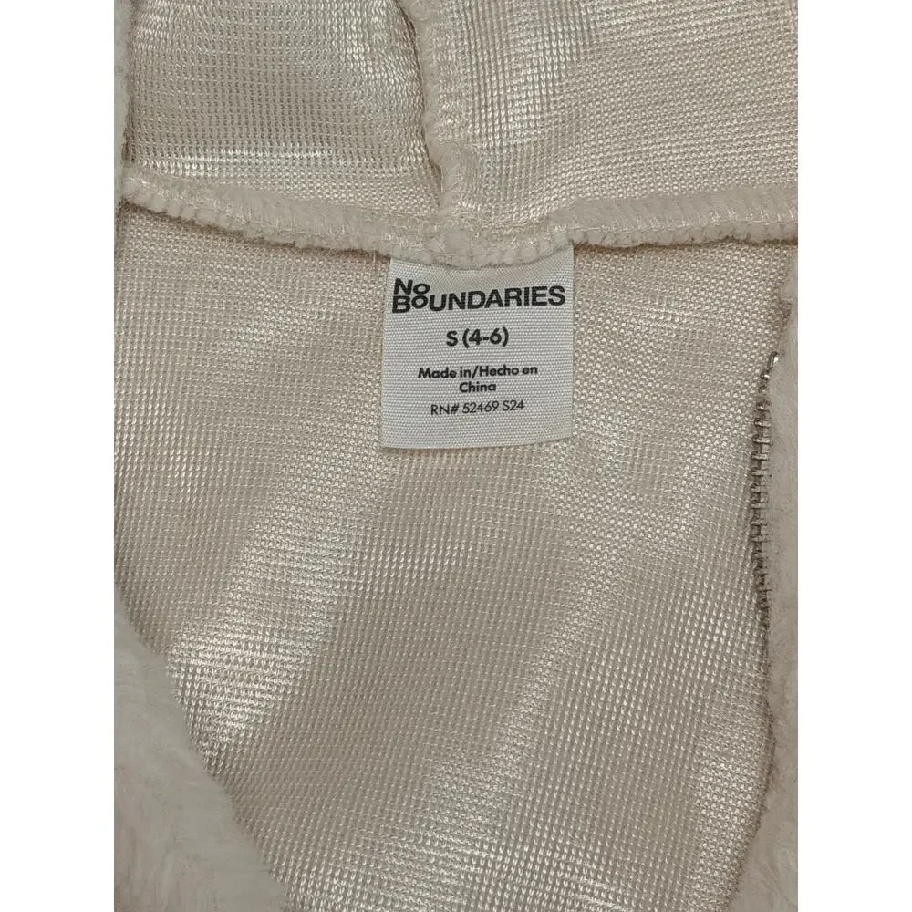 No Boundaries Sherpa Zip Hoodie sz‎ S Y2k holidaycore festive Y2K softgirl